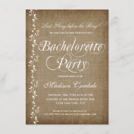 Rustic Vines Bachelorette Party Kaart