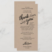Rustic Vines Kraft, plaats instelling Dank u kaart (Voorkant / Achterkant)
