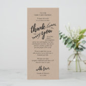 Rustic Vines Kraft, plaats instelling Dank u kaart (Staand voorkant)