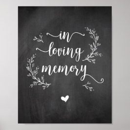 Rustic Vines Schoolbord In liefdevolle herinnering Poster