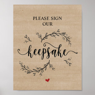 Rustic Vines, teken alsjeblieft ons keepaardbord Poster