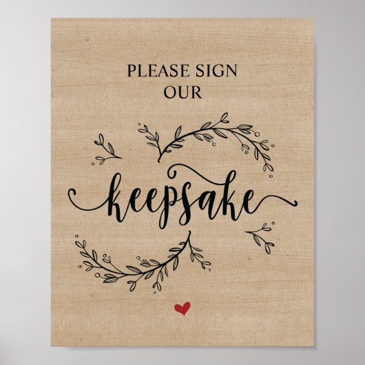 Rustic Vines, teken alsjeblieft ons keepaardbord Poster (Voorkant)
