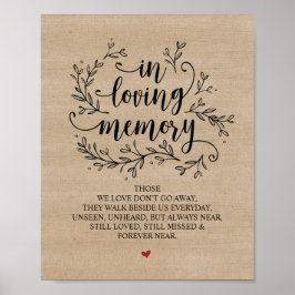 Rustic Vines Trouw In Liefdevolle Herinnering Bord Poster
