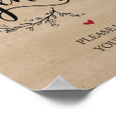 Rustic Vines Weddenbadkamer - bordje met tenten Poster (Hoek)