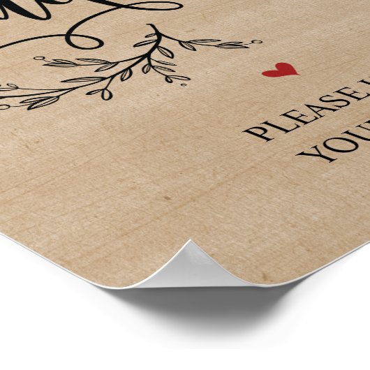 Rustic Vines Weddenbadkamer - dames ondertekenen Poster (Hoek)