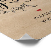 Rustic Vines Weddenbadkamer - jongens ondertekenen Poster (Hoek)