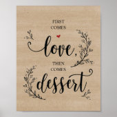 Rustic Vines Wedding Dessert Sign Poster (Voorkant)