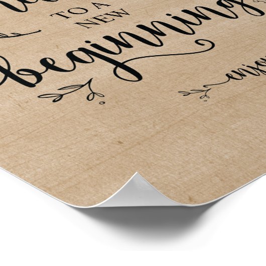 Rustic Vines Wedding Dessert-teken Poster (Hoek)