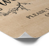 Rustic Vines Wedding Favors-teken Poster (Hoek)