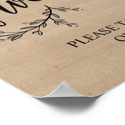 Rustic Vines Wedding Favors-teken Poster (Hoek)