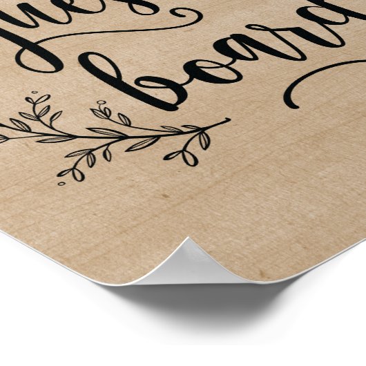 Rustic Vines Wedding Guest board Poster (Hoek)