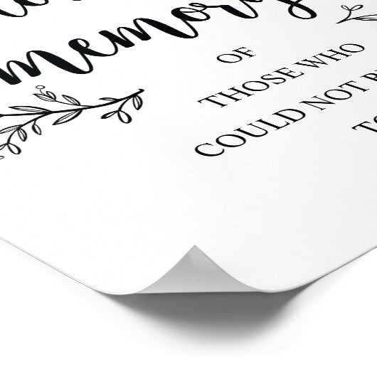 Rustic Vines Wedding Memorial (lantaarn) Poster (Hoek)