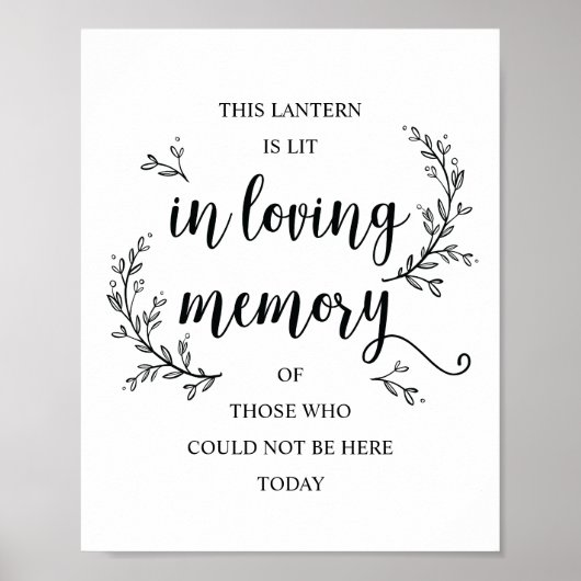 Rustic Vines Wedding Memorial (lantaarn) Poster (Voorkant)