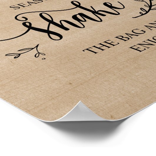 Rustic Vines Wedding Popcorn Bar Poster (Hoek)