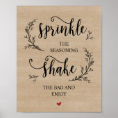 Rustic Vines Wedding Popcorn Bar Poster (Voorkant)