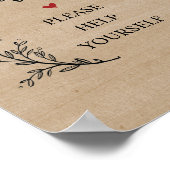 Rustic Vines Wedding Snacks-bord Poster (Hoek)