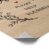 Rustic Vines Wedding Snacks-bord Poster (Hoek)