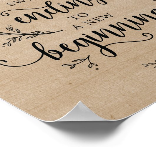 Rustic Vines Wedding Snoep Bar-teken Poster (Hoek)