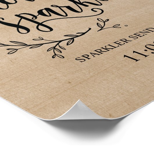 Rustic Vines Wedding Sparkler stuurt poster uit (Hoek)