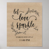 Rustic Vines Wedding Sparkler stuurt poster uit (Voorkant)