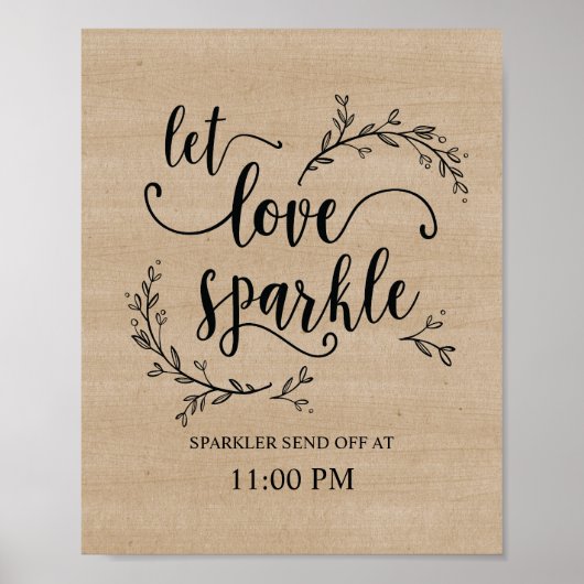 Rustic Vines Wedding Sparkler stuurt poster uit (Voorkant)