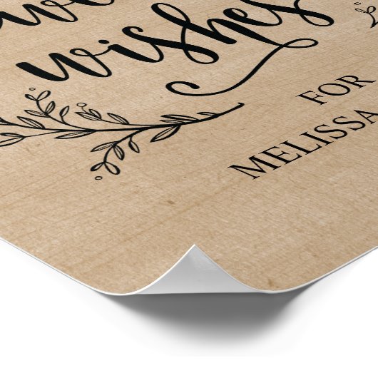 Rustic Vines Wedding Well Wish poster (Hoek)