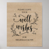 Rustic Vines Wedding Well Wish poster (Voorkant)