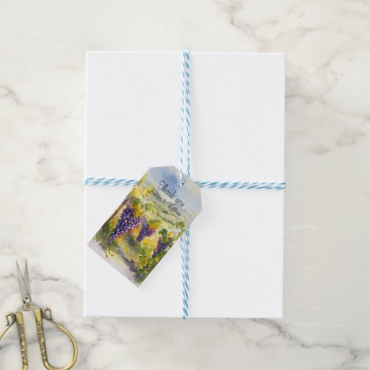 Rustic Vineyard Grapes Lemons Italy Wedding   Cadeaulabel (Met Touw)