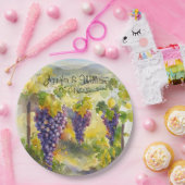 Rustic Vineyard Grapes Lemons Italy Wedding   Papieren Bordje (Feest)