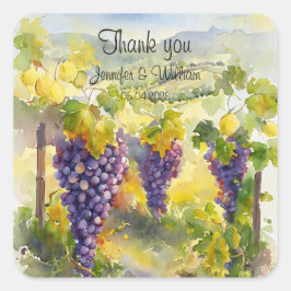 Rustic Vineyard Grapes Lemons Italy Wedding   Vierkante Sticker