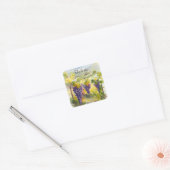 Rustic Vineyard Grapes Lemons Italy Wedding   Vierkante Sticker (Envelop)