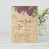 Rustic Vineyard Watercolor Elegant Wedding Kaart (Staand voorkant)