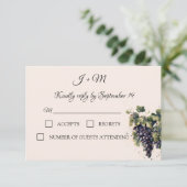 Rustic Vineyard Waterverf Druiven RSVP (Staand voorkant)