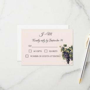 Rustic Vineyard Waterverf Druiven RSVP Kaartje