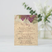 Rustic Vineyard Wedding Details Enclosure Card Informatiekaartje (Staand voorkant)