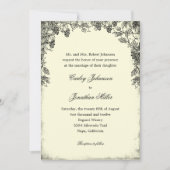 Rustic Vineyard Wedding Invitation - Black Kaart (Voorkant)