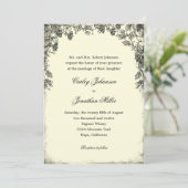 Rustic Vineyard Wedding Invitation - Black Kaart (Staand voorkant)