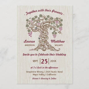 Rustic Vineyard Wedding Invitation Kaart