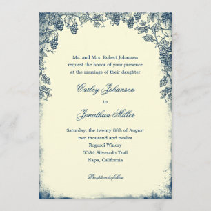 Rustic Vineyard Wedding Invitation - marine Kaart