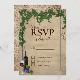 Rustic Vineyard Wedding RSVP Kaart