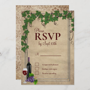Rustic Vineyard Wedding RSVP Kaart