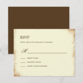Rustic Vineyard Wedding RSVP-kaart - bruin RSVP Kaartje (Voorkant / Achterkant)