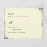 Rustic Vineyard Wedding RSVP-kaart - Paars