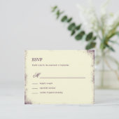 Rustic Vineyard Wedding RSVP-kaart - Paars RSVP Kaartje (Staand voorkant)