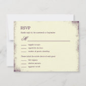 Rustic Vineyard Wedding RSVP met menu - Paars (Voorkant)