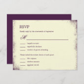 Rustic Vineyard Wedding RSVP met menu - Paars (Voorkant / Achterkant)