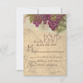 Rustic Vineyard Wedding RSVP Response Card Kaartje