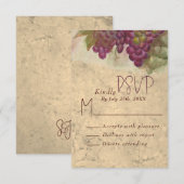Rustic Vineyard Wedding RSVP Response Card Kaartje (Voorkant / Achterkant)