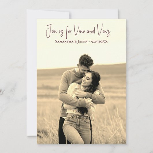 Rustic Vineyard Wedding Save the Date (Achterkant)