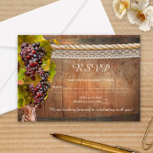 Rustic Vineyard Wine Thmed Wedding RSVP Kaart